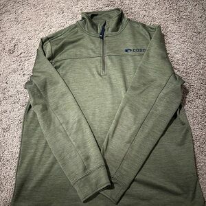 Costa Olive Green Pullover with Quarter-Zip